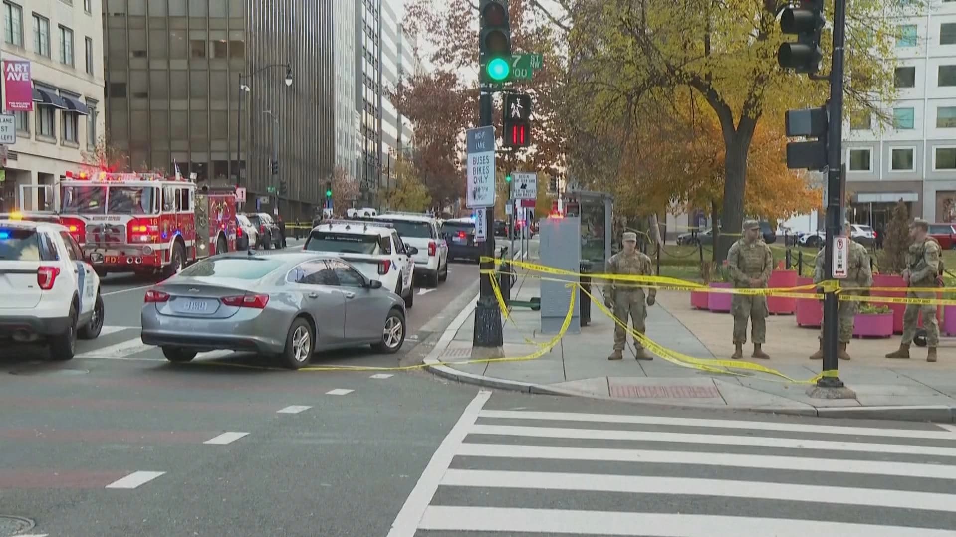 The shooting took place near the White House. Photo: screengrab/AP