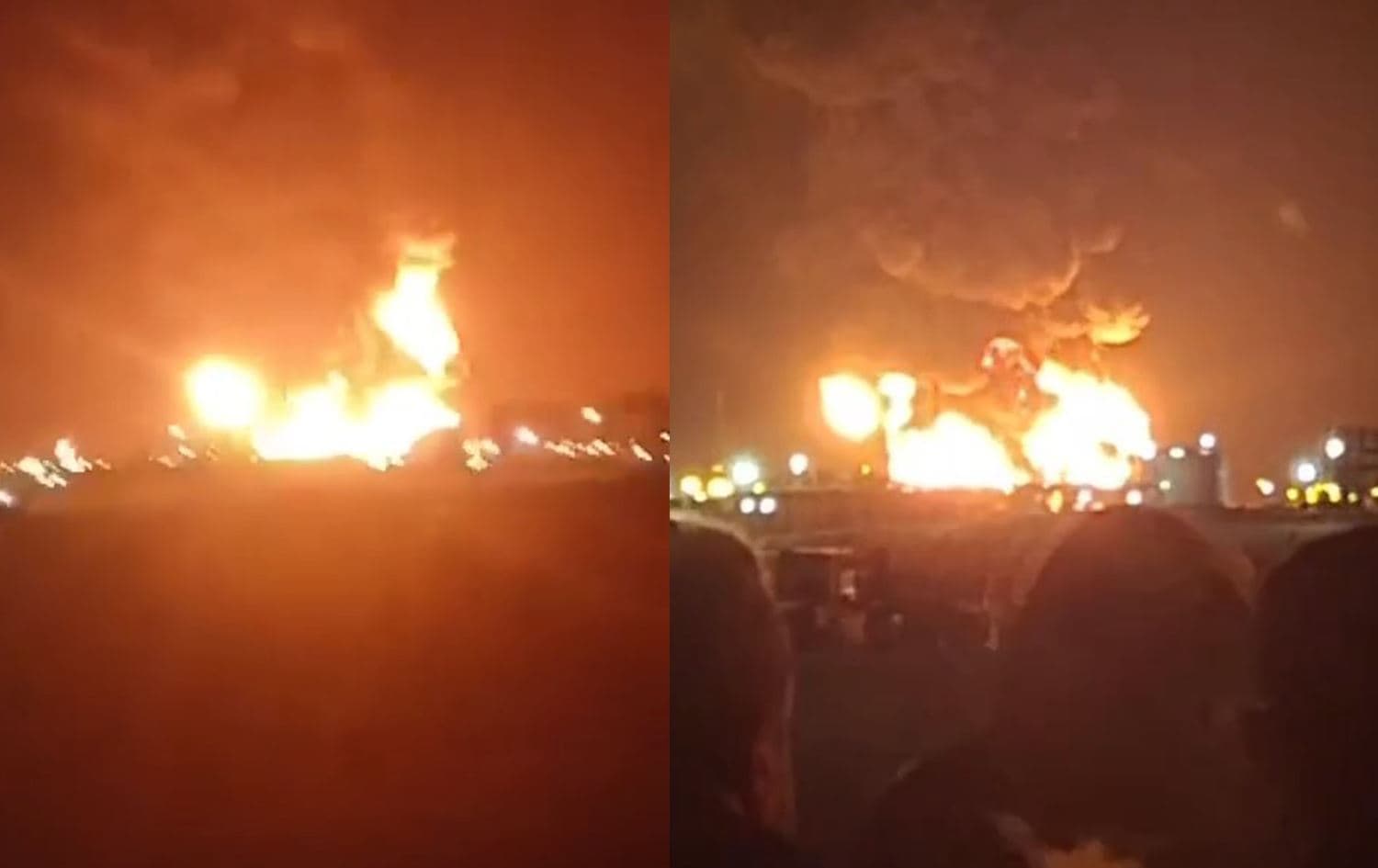 Drone attack at Sulaimani province's Khor Mor gas field on November 26, 2025. 