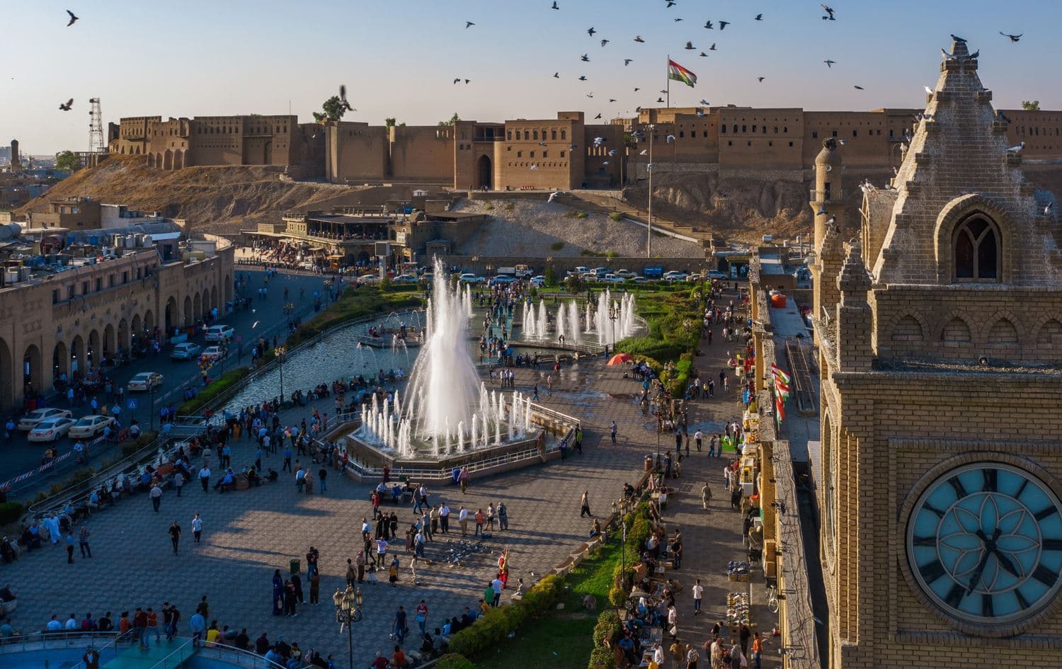 دیمەنێکی پارکی شار و قەڵای هەولێر. وێنە: بڵند تاهیر- رووداو