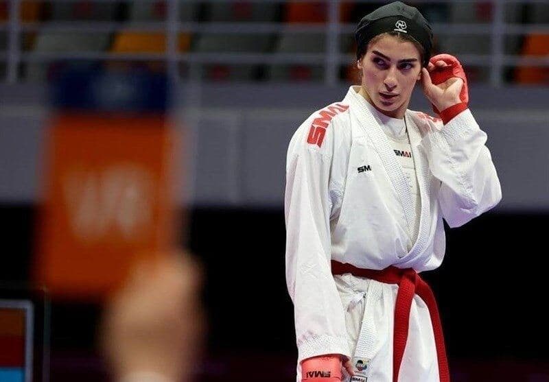 Atousa Golshannejad from Iran's western city of Kermanshah secured first place at the World Karate Championship in Egypt on Sunday, November 30, 2025. Photo: IRNA