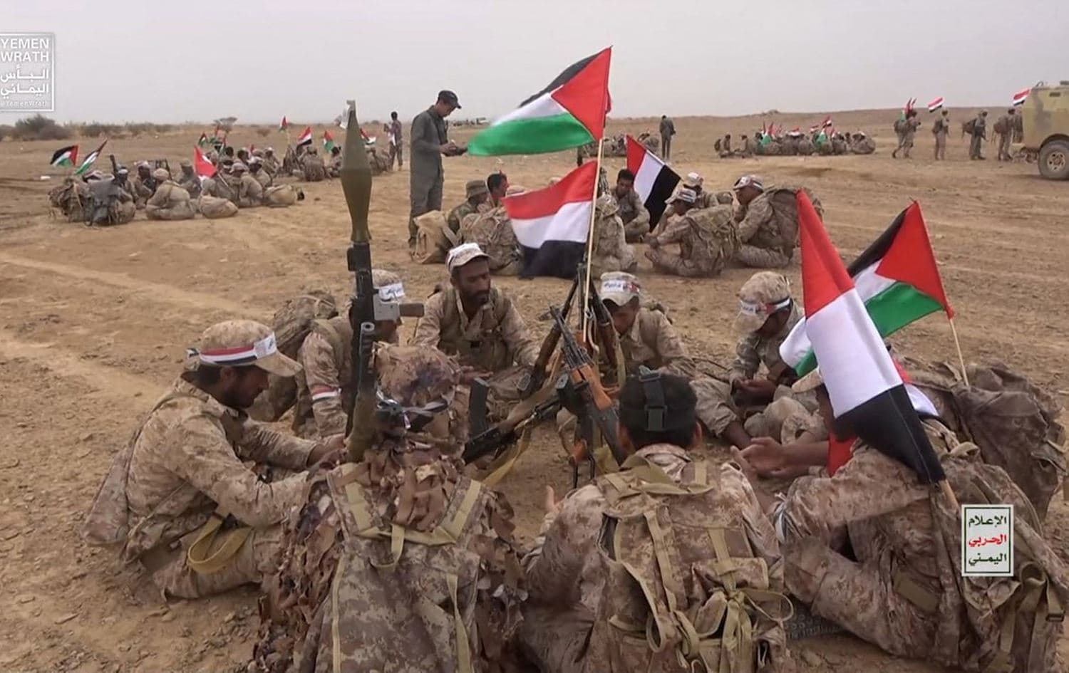 ژمارەیەک چەکداری حووسییەکانی یەمەن. وێنە: Reuters