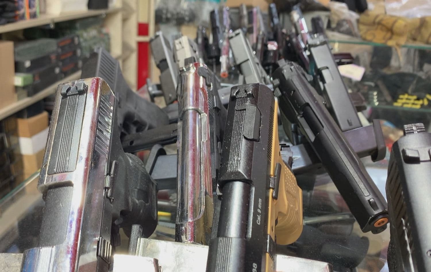Weapons are seen for sale at Baghdad's Hafiz Qazi market in October 2020. File photo: Rudaw
