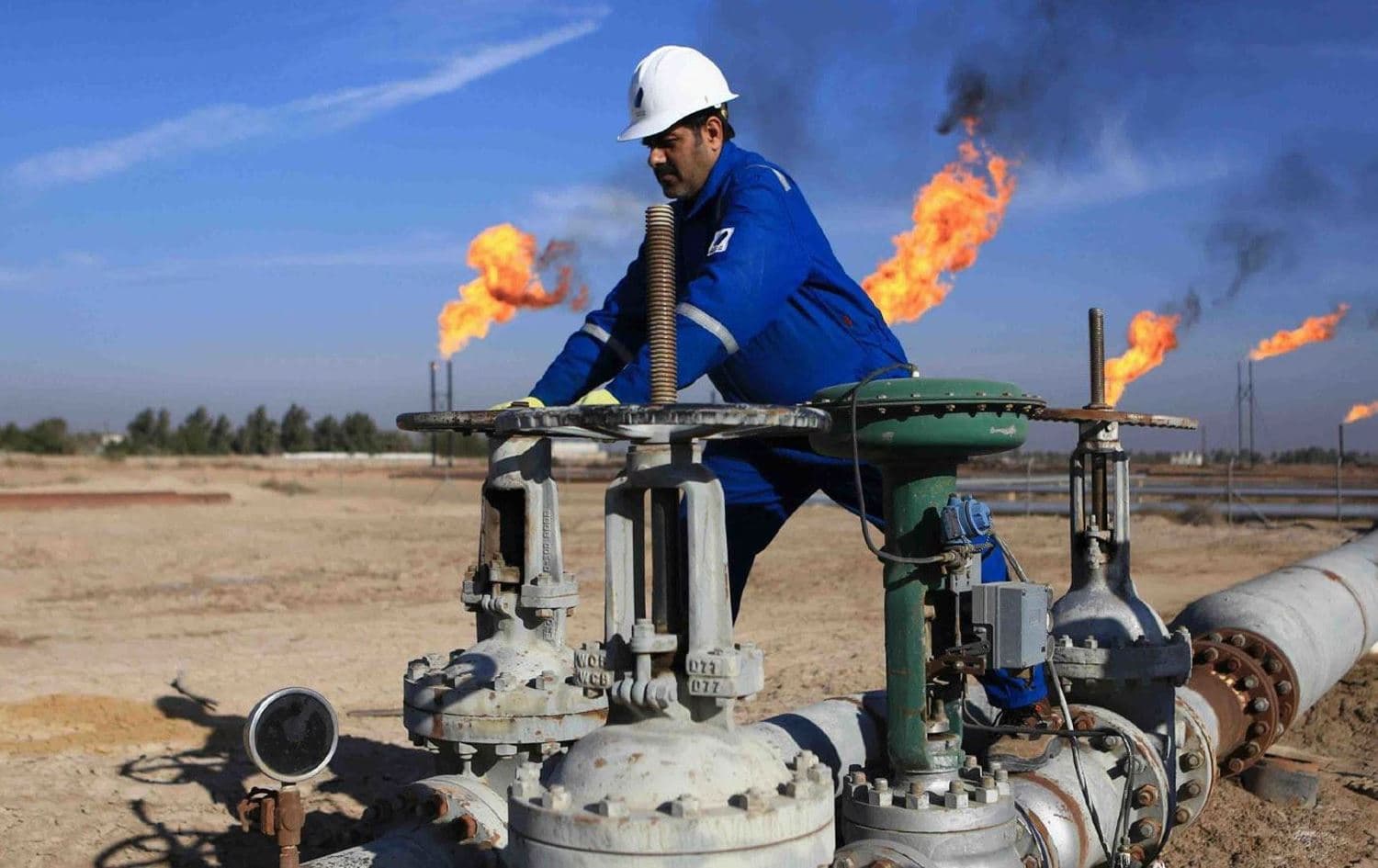 A worker at an oil field in Iraq. File photo: AFP