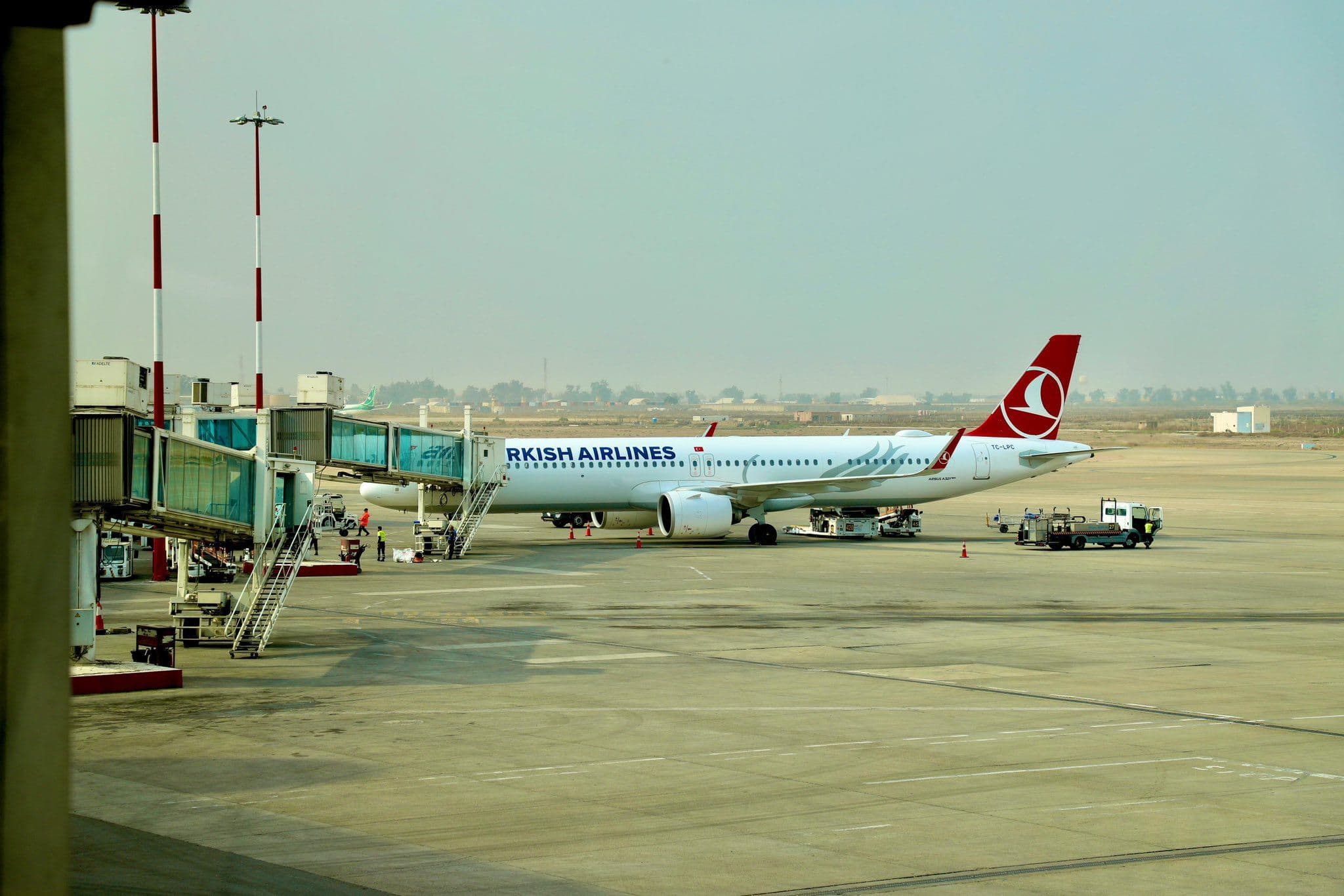 An airplane at Baghdad International Airport. Photo: The airport account on Facebook. 