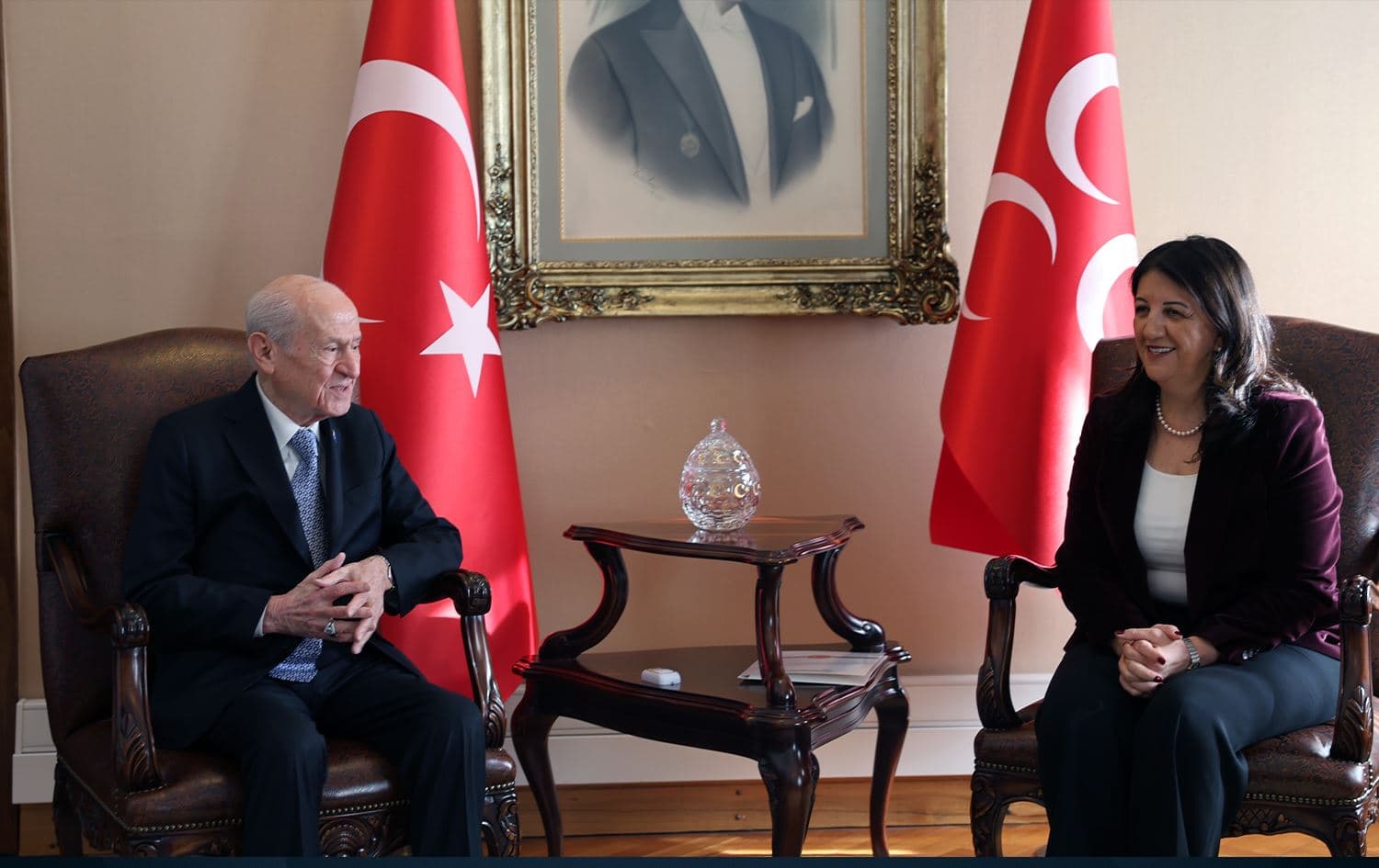 Devlet Bahçelî û Pervîn Buldan\ Wêne: AA