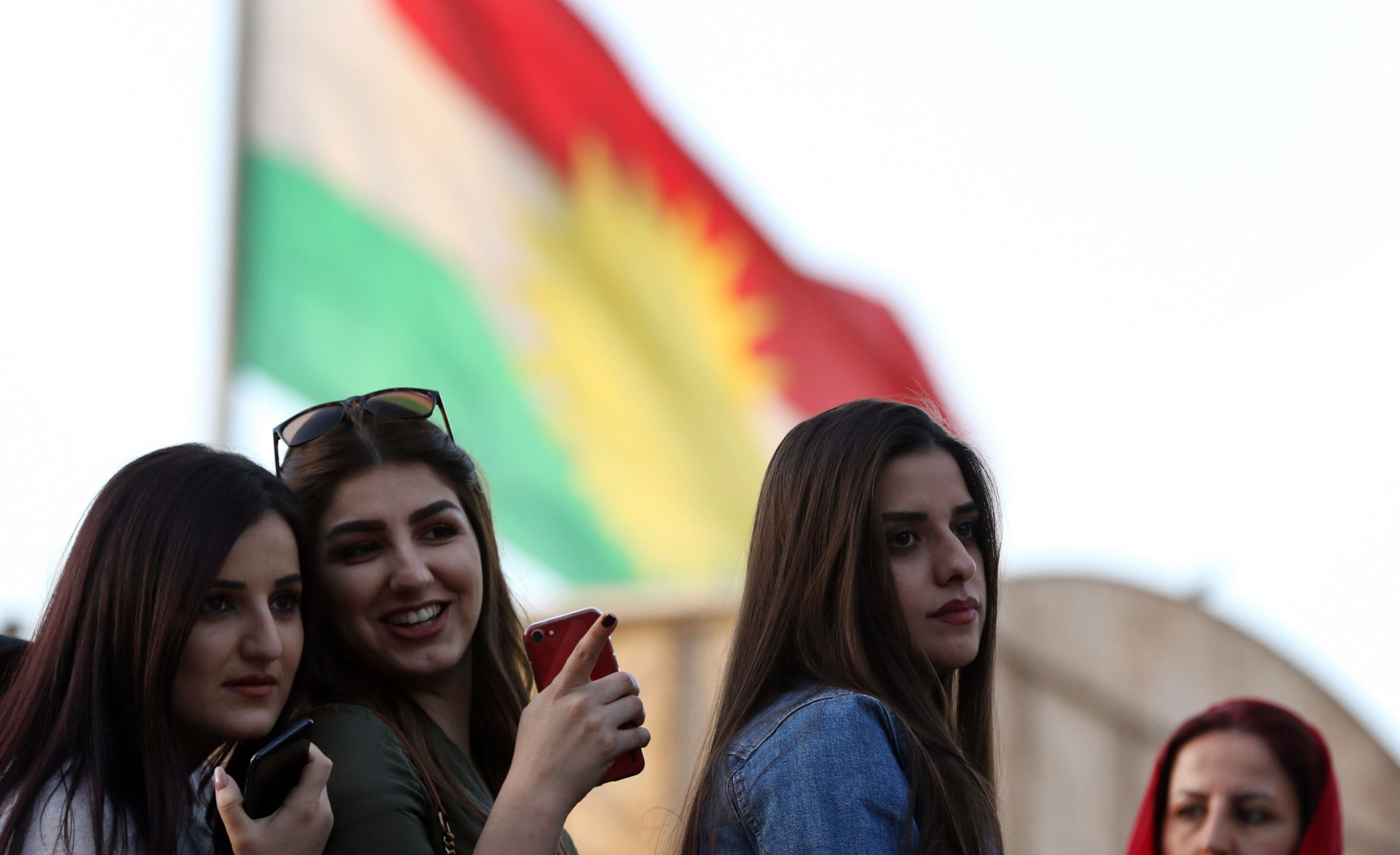 Kurdish women attend a music concert at the Erbil citadel in March 2018, in Erbil. Photo: AFP