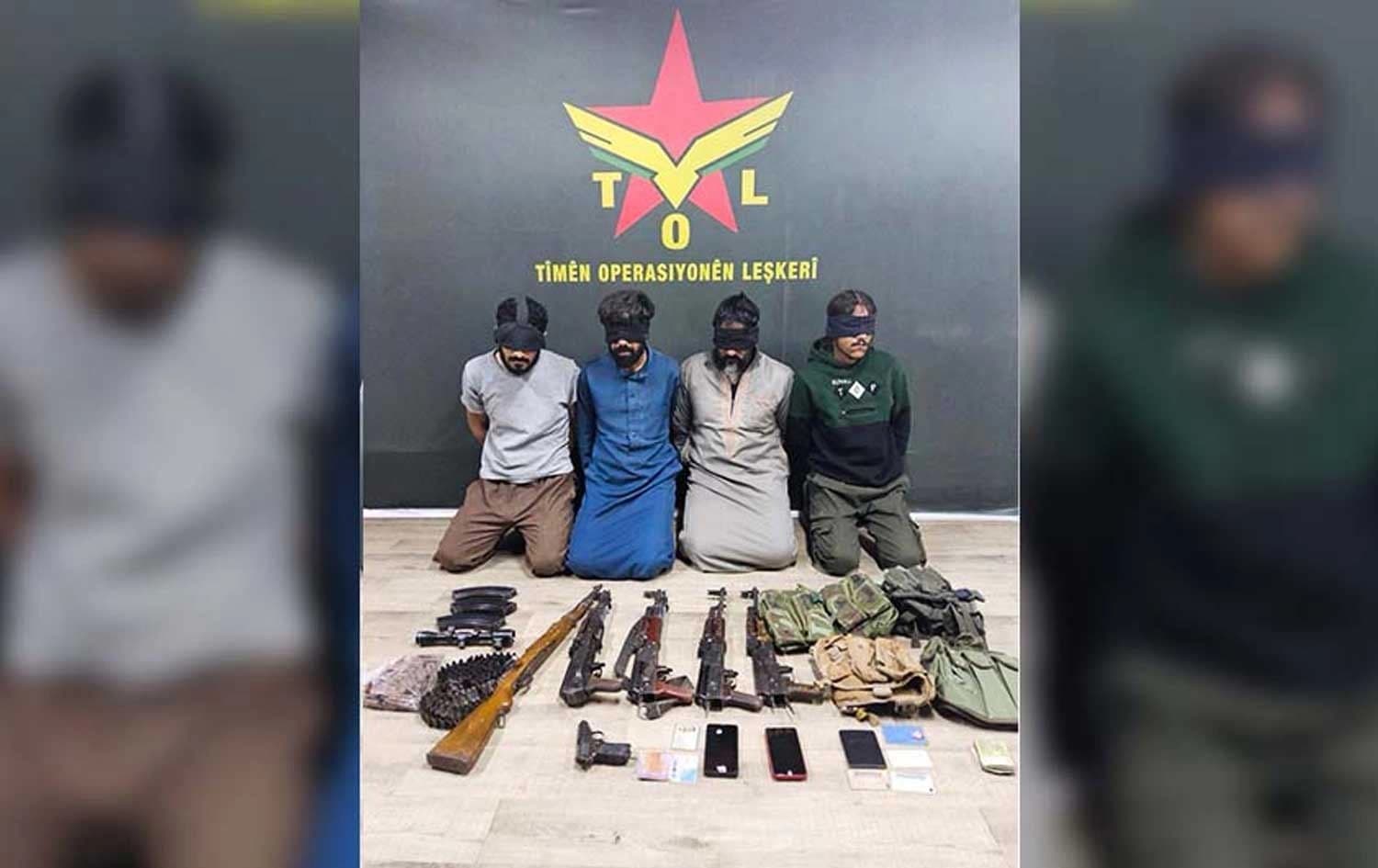 Islamic State (ISIS) members arrested by the Kurdish-led Syrian Democratic Forces (SDF) in the western countryside of Deir ez-Zor on December 1, 2025. Photo: SDF