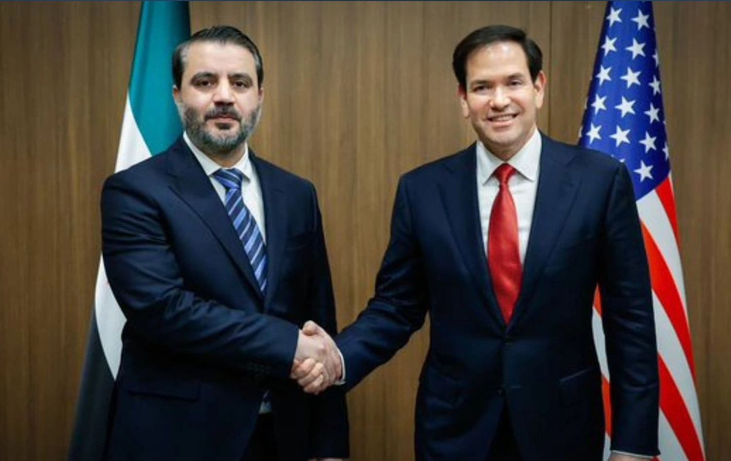 Suriye Dışişleri Bakanı Esad Hasan Şeybani ve ABD Dışişleri Bakanı Marco Rubio