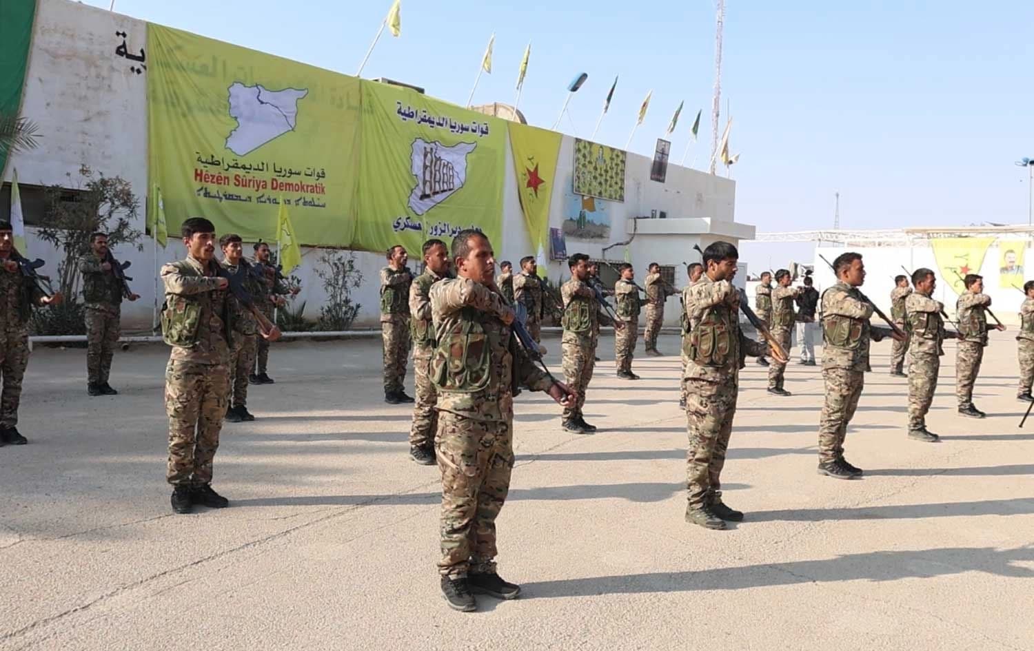 Fighters of the Kurdish-led Syrian Democratic Forces (SDF) during a military training in Deir ez-Zor on December 8, 2025. File photo: SDF media