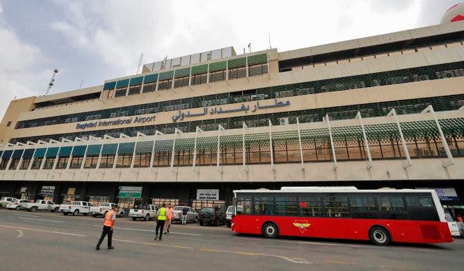 This picture shows the entrance of Baghdad International Airport. AFP file photo