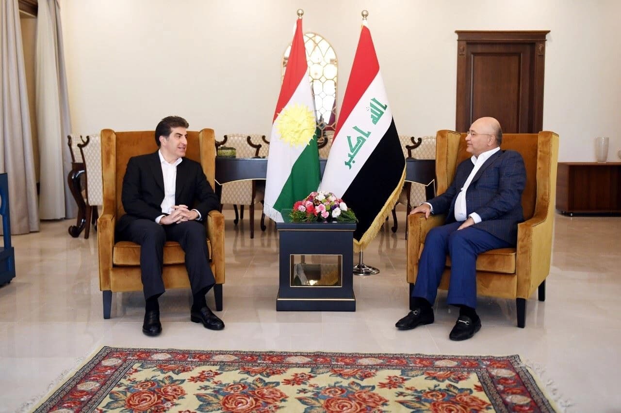 Kurdistan Region President Nechirvan Barzani (left) in a meeting withBarham Salih, the newly-appointed UNHCR chief. File photo: Kurdistan Region Presidency.