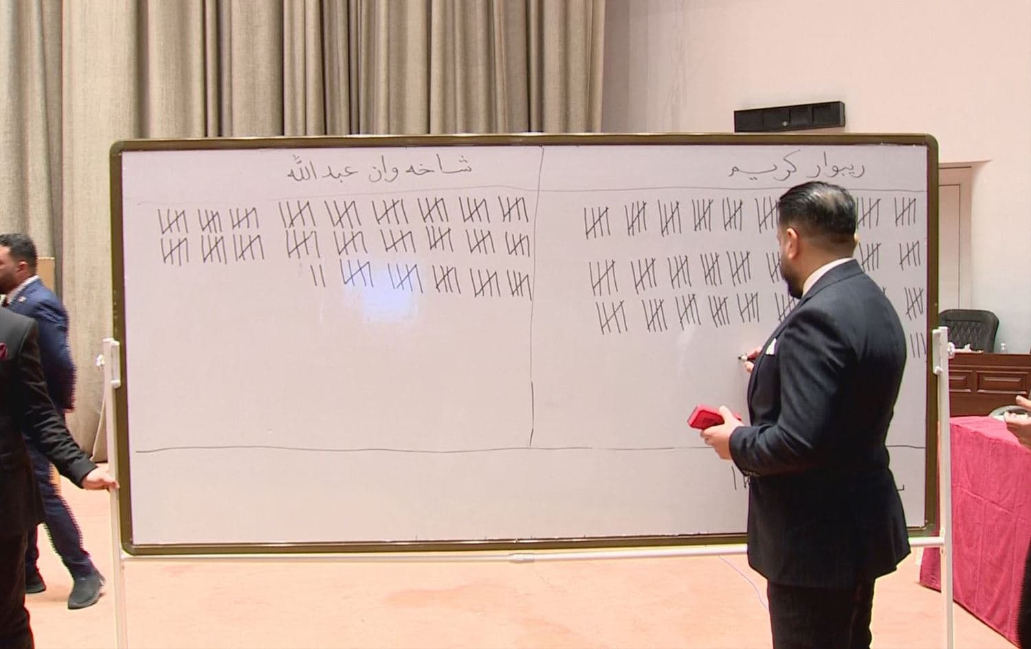 First round of voting tallies for Iraq’s second deputy parliament speaker in Baghdad on December 29, 2025. Photo: screengrab/Rudaw
