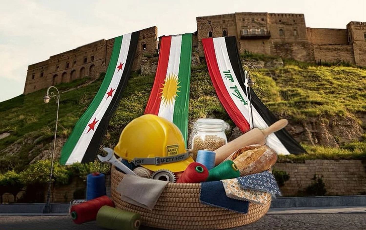 Şam Uluslararası Fuar Kurumu’nun Erbil’de düzenlenecek Suriye ürünleri fuarı için hazırladığı reklam görselinde Kürdistan Bayrağı’na yer vermemesi kriz çıkardı