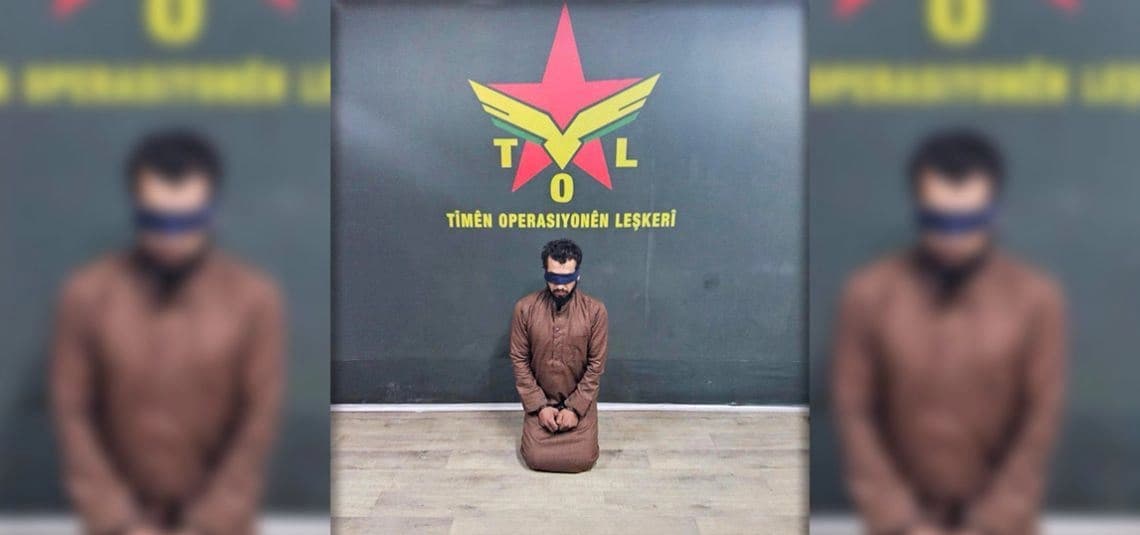 Image of an Islamic State (ISIS) member arrested in an operation carried out by Kurdish-led Syrian Democratic Forces (SDF) in coordination with US-led coalition forces near Syria's Raqqa. Photo: SDF