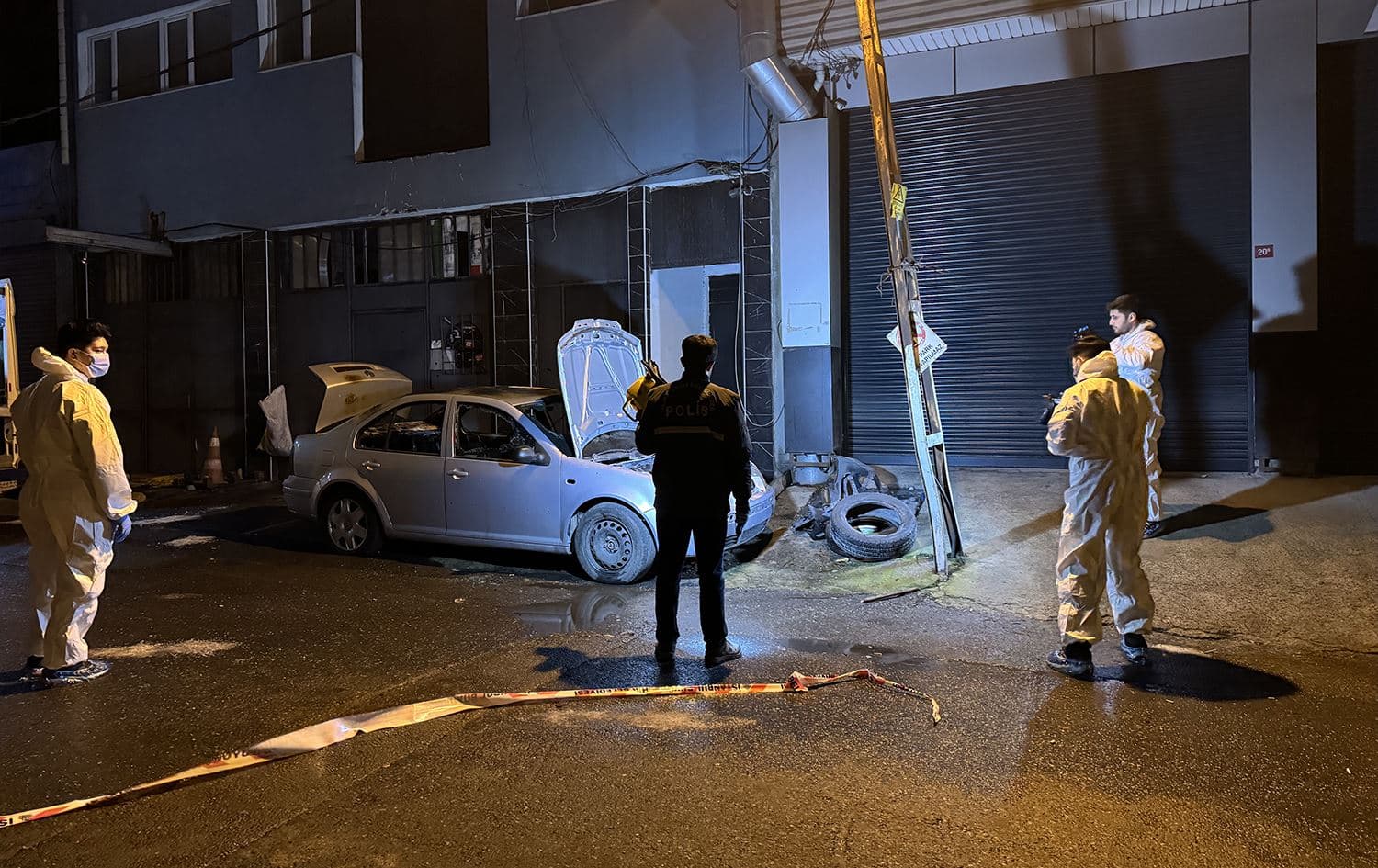 Otomobîla ku şewitiye / Wêne: AA