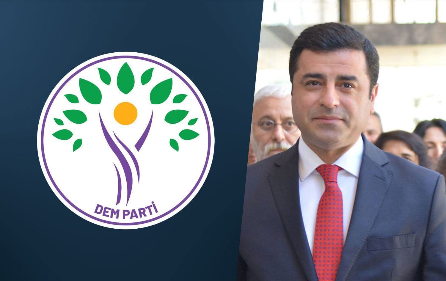 Logoya DEM Partiyê û Selahattîn Demîrtaş / Wêne: Rûdaw Grafîk
