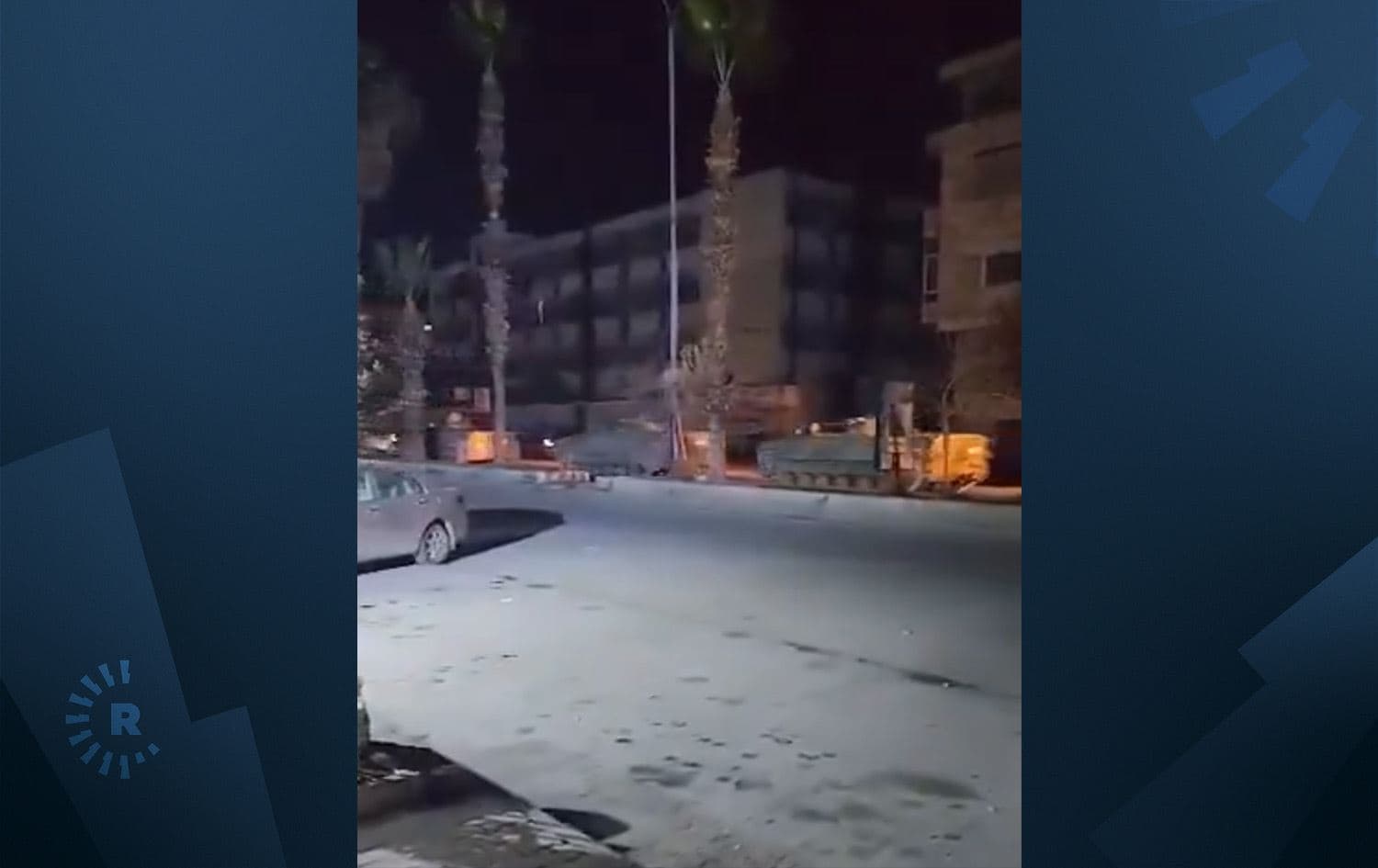 دیمەنی چەند تانکێک کە بەرپرسی ناوەندی راگەیاندنی هەسەدە بڵاویکردووەتەوە و دەڵێت، حەلەبە