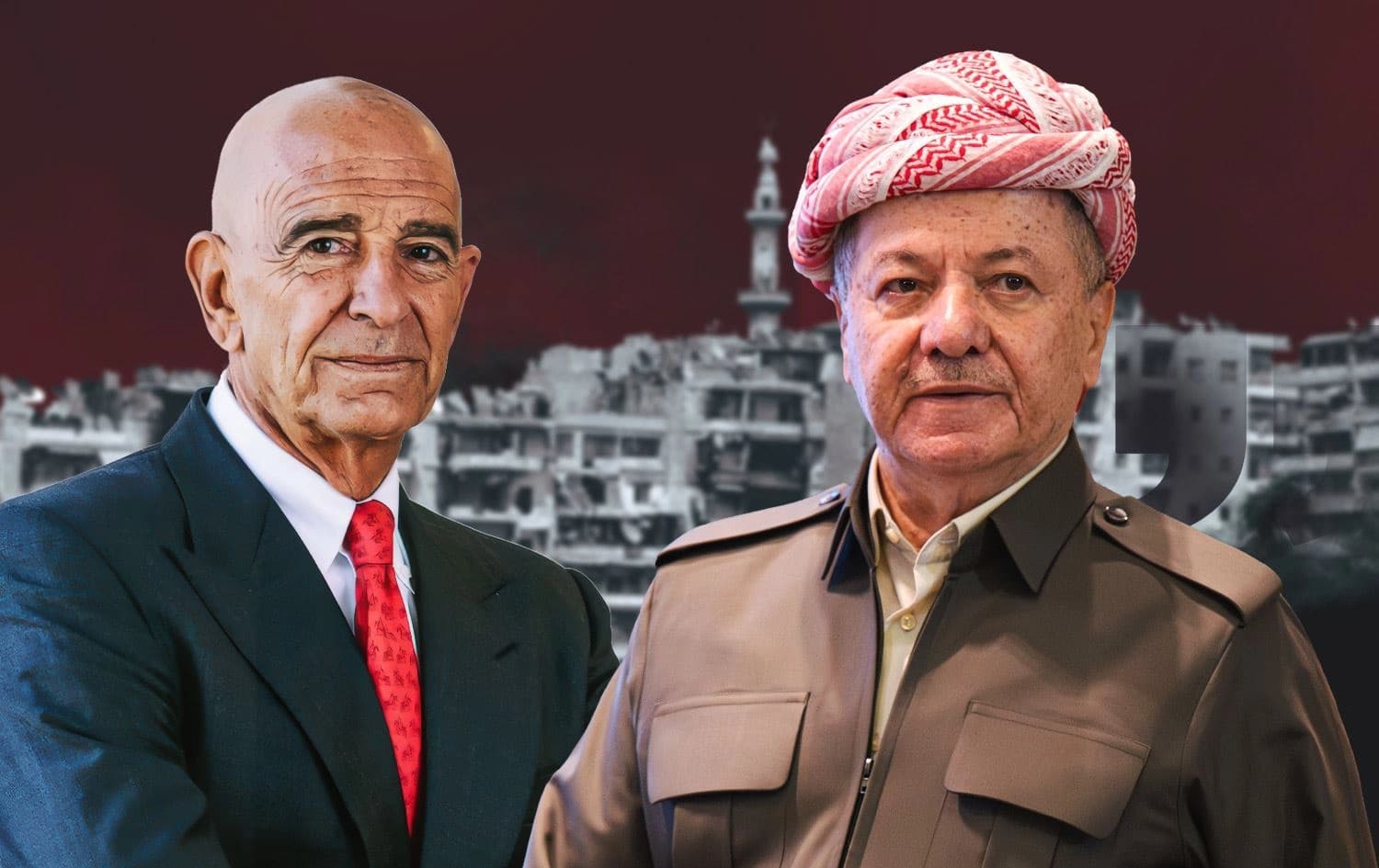 Serok Barzanî û Tom Barrack / Wêne: Rûdaw Grafîk
