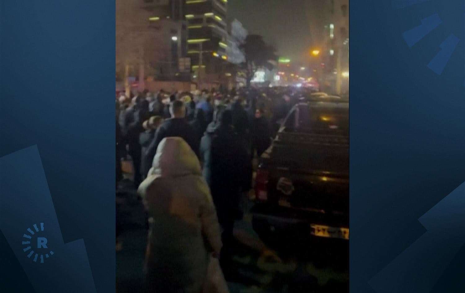 دیمەنێکی خۆپێشاندانەکان لە تارانی پایتەختی ئێران. وێنە: لە ڤیدیۆیەکی AFP وەرگیراوە