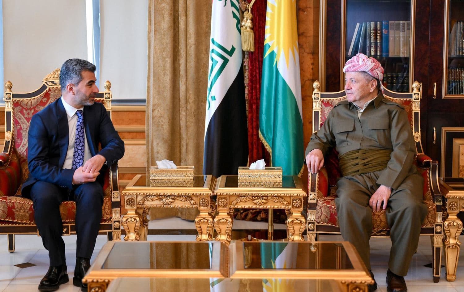 Nahît Eren û Serok Mesûd Barzanî\ Wêne: Baregeha Barzanî