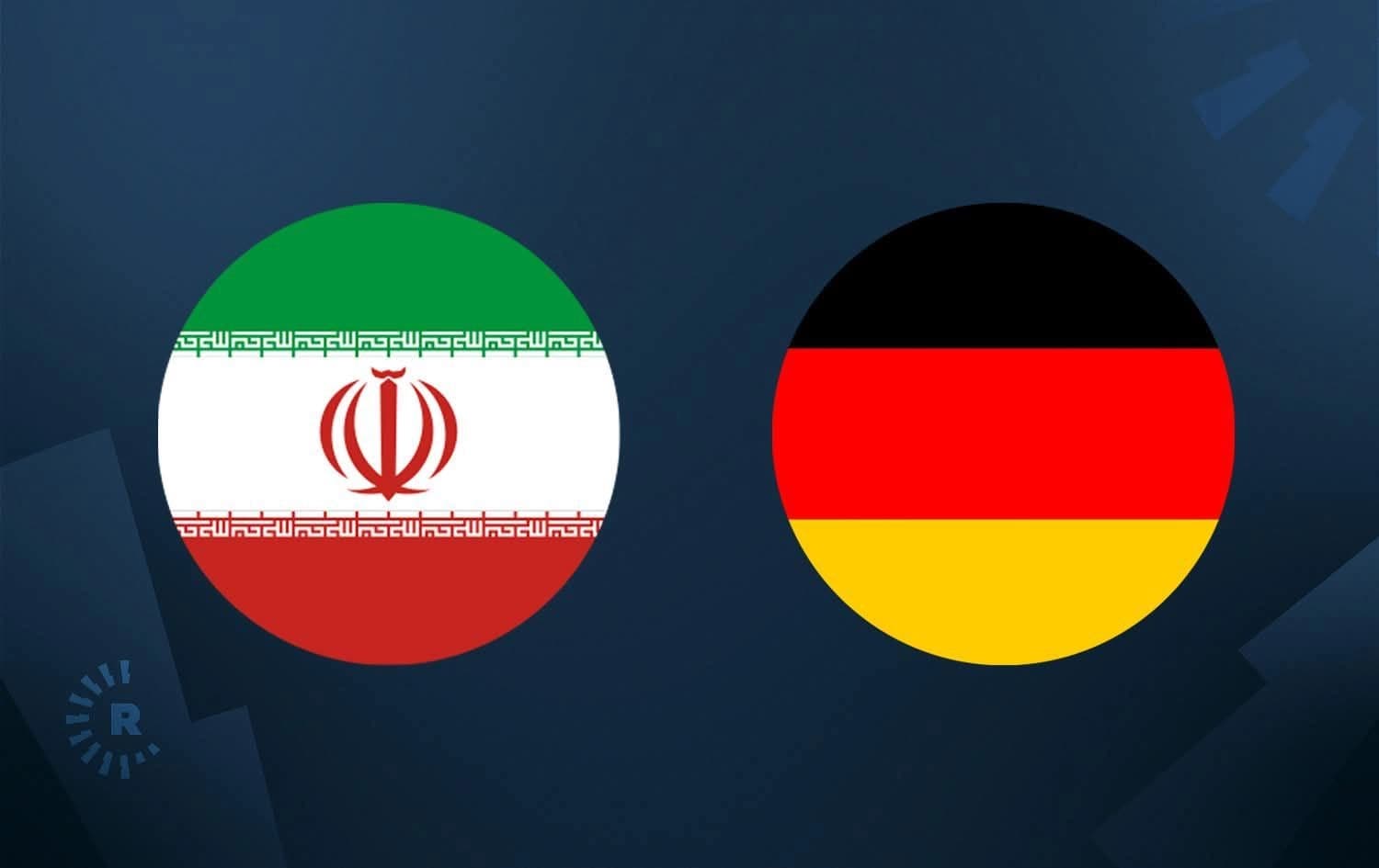 Floag of the Islamic Republic of Iran (left) and Germany (right). Graphic: Rudaw