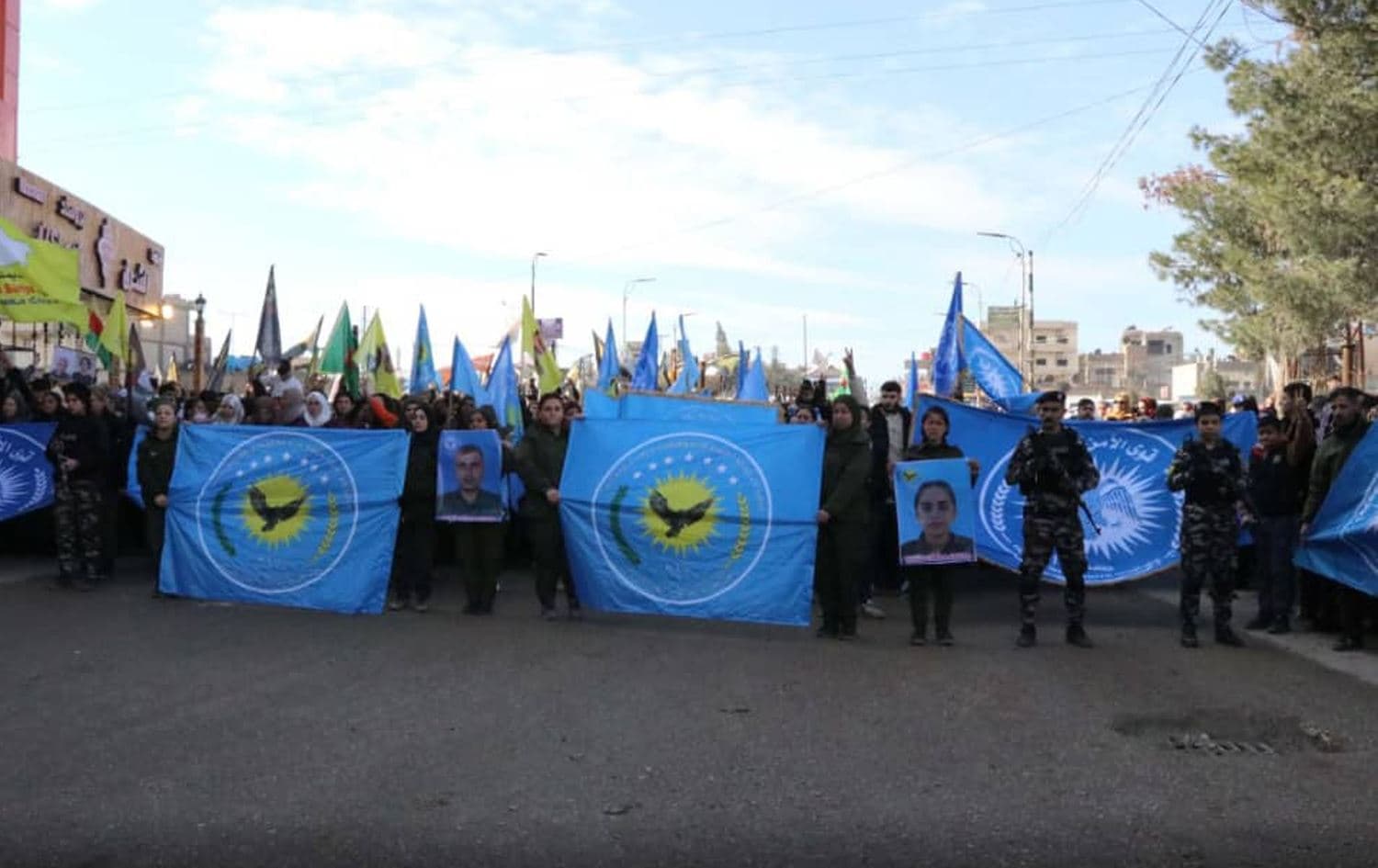 Li Hisîçayê meşa piştgiriyê / Wêne: Rêveberiya Xweser