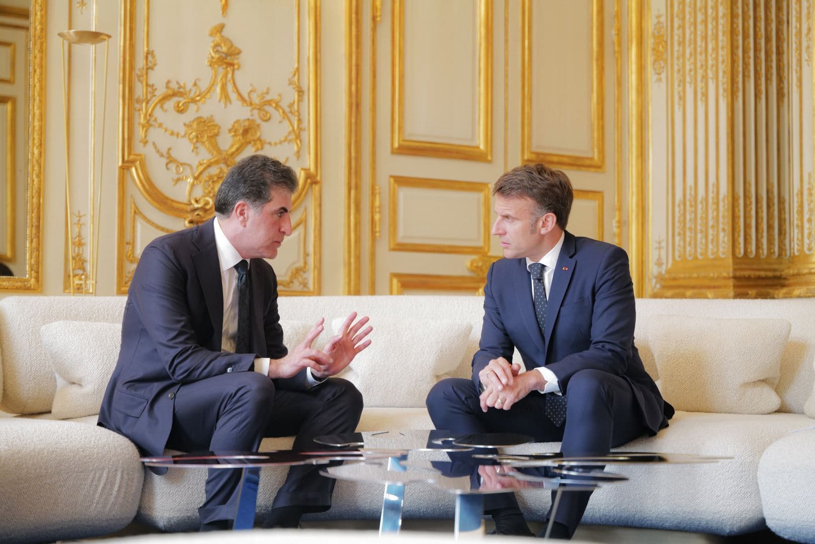 Nêçîrvan Barzanî û Emmanuel Macron / Wêne: Rûdaw