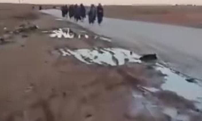 دیمەنی هەڵاتنی بەندکراوە داعشەکان