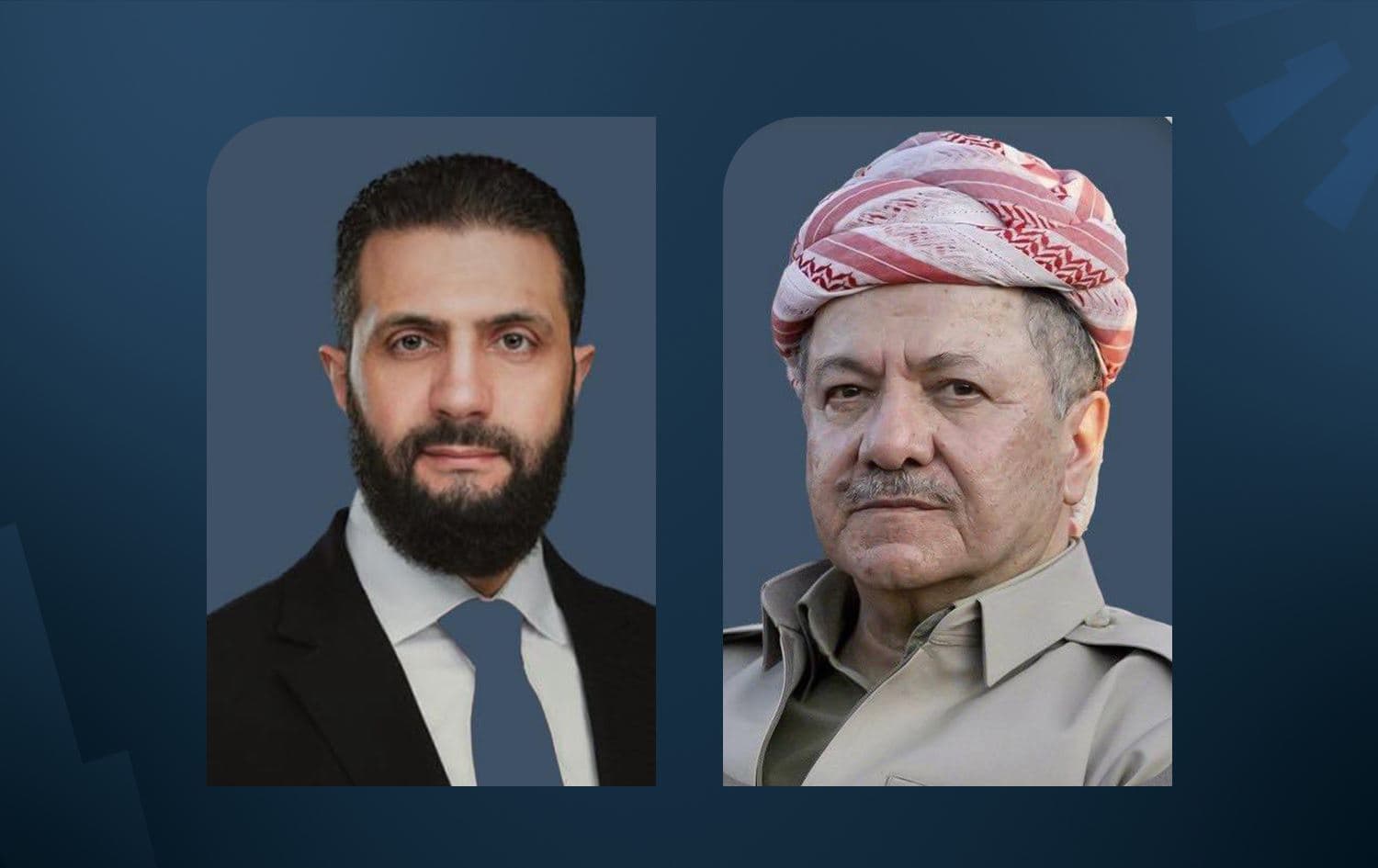 Serok Mesûd Barzanî û Ehmed Şer\ Wêne: Rûdaw Grafîk