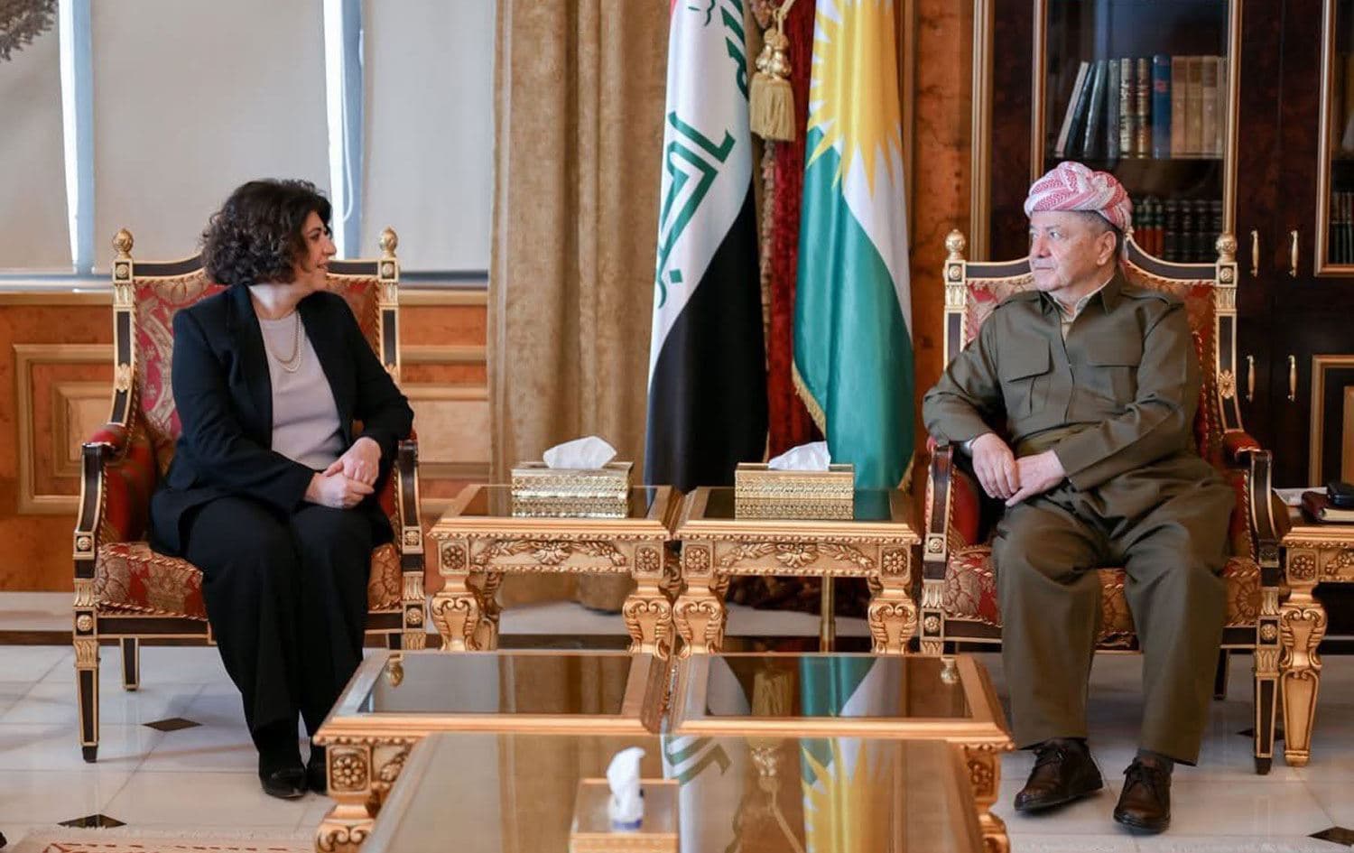 Bêrîvan Aymaz û Serok Mesûd Barzanî / Wêne: Baregeha Barzanî