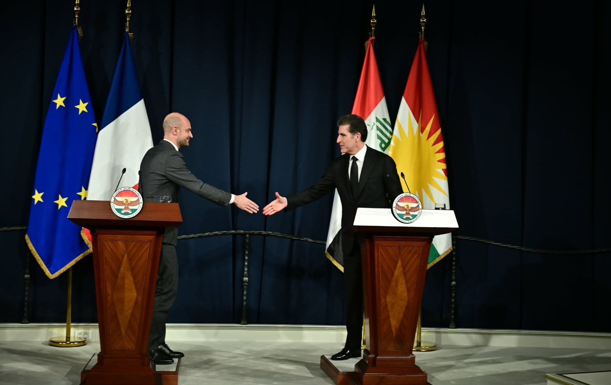 Foto: Kürdistan Bölgesi Başkanı Neçirvan Barzani ile Fransa Dışişleri Bakanı Jean-Noël Barrot