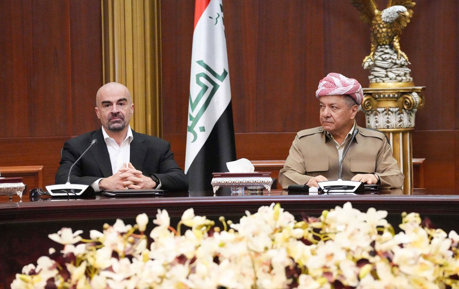 Başkan Mesud Barzani ve Kürdistan Yurtseverler Birliği (KYB) Başkanı Bafıl Talabani bugün Pirmam’da kritik bir görüşme gerçekleştirdi