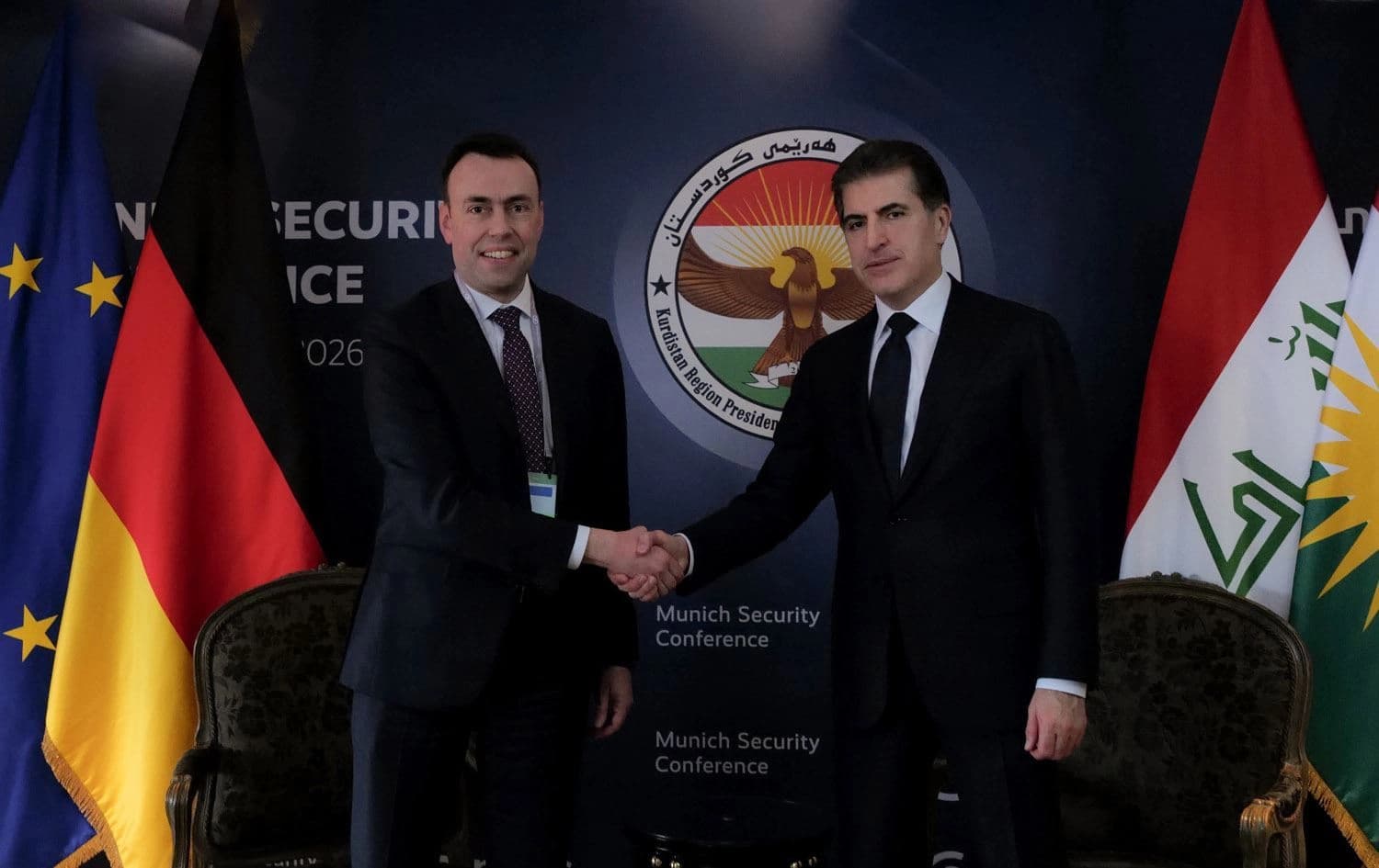 Kürdistan Bölgesi Başkanı Neçirvan Barzani, Münih Güvenlik Konferansı kapsamında Almanya Federal Savunma Bakanlığı Devlet Bakanı Dr. Nils Schmid ile bir araya geldi