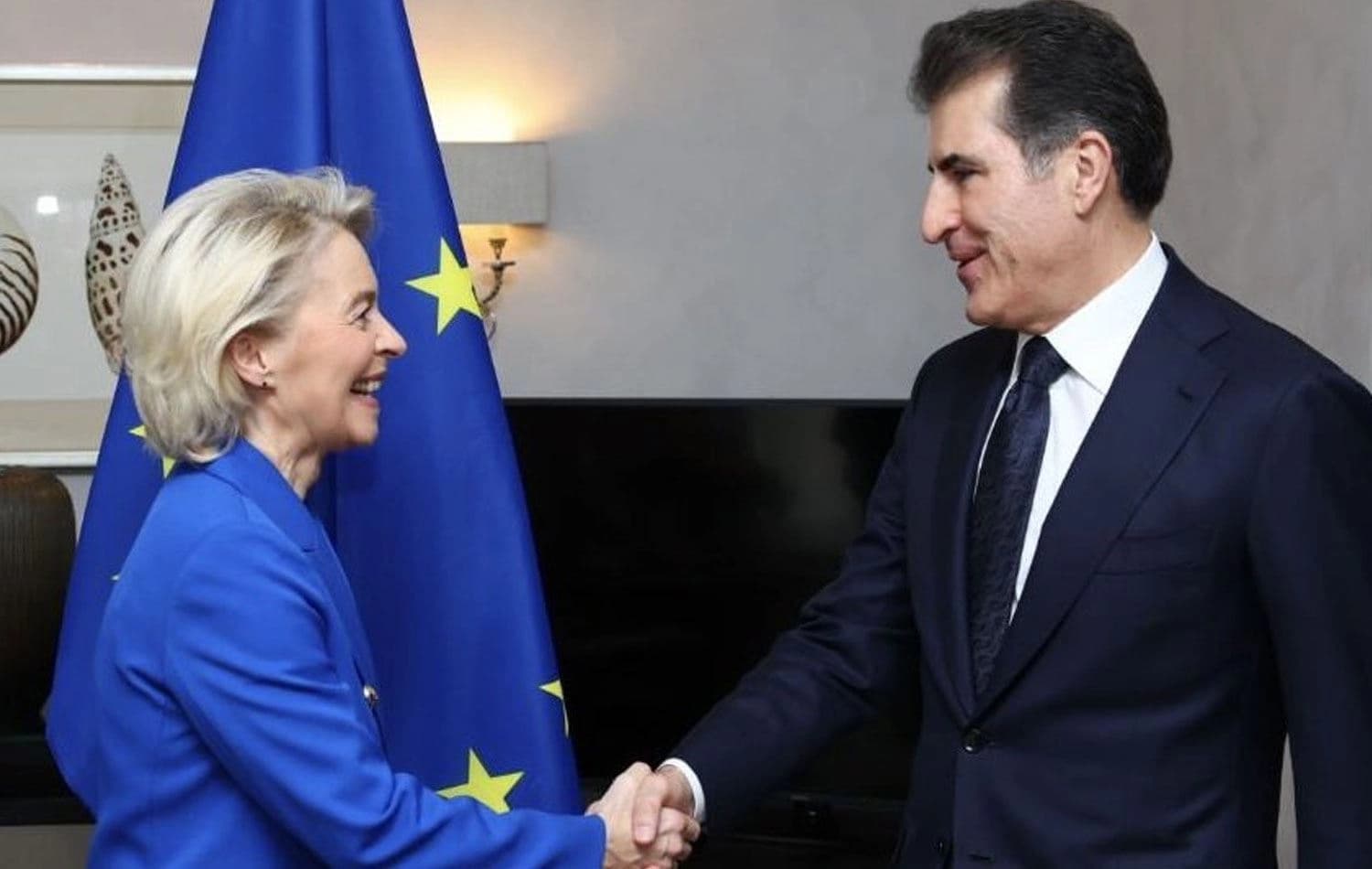Kürdistan Bölgesi Başkanı Neçirvan Barzani, Avrupa Komisyonu Başkanı Ursula von der Leyen ile bir araya geldi. 