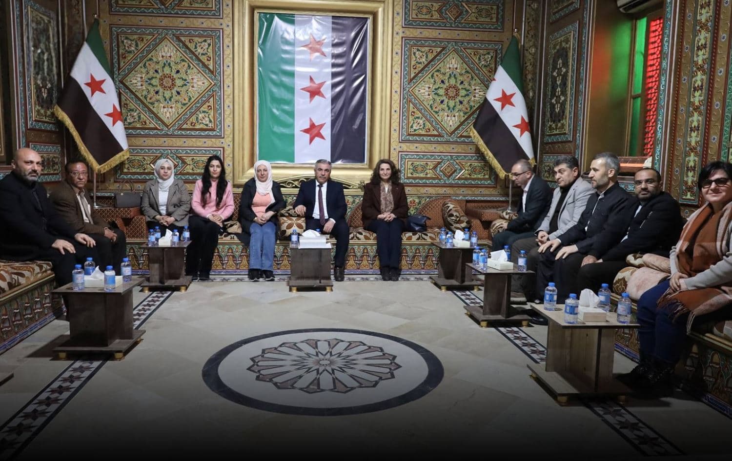 Hasaka governor and Rojava University delegation meeting in Hasaka on February 18, 2026. Photo: Rojava University 