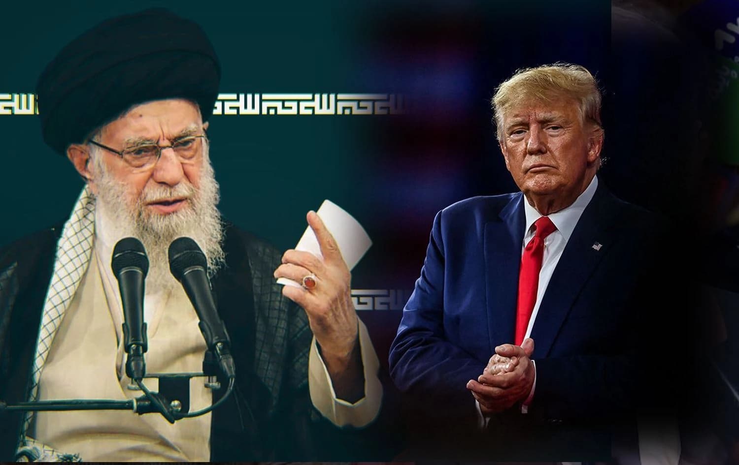 Elî Xamineyî û Donald Trump / Wêne: Rûdaw Grafîk