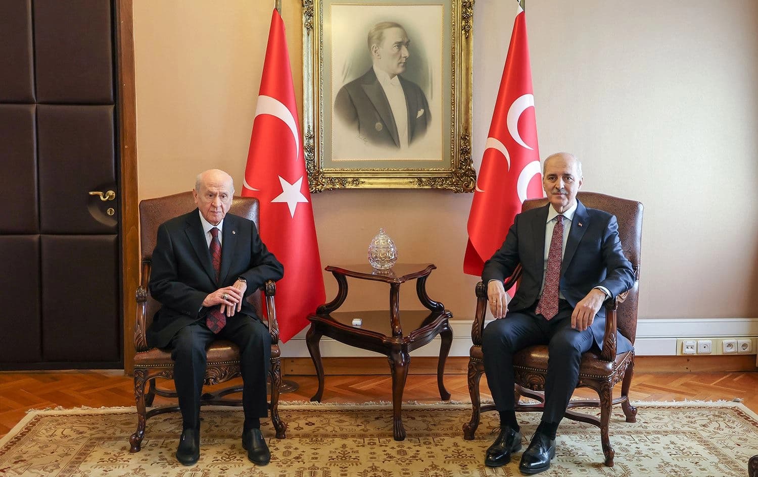 Türkiye Büyük Millet Meclisi (TBMM) Başkanı Numan Kurtulmuş, MHP Genel Başkanı Devlet Bahçeli'yi ziyaret etti