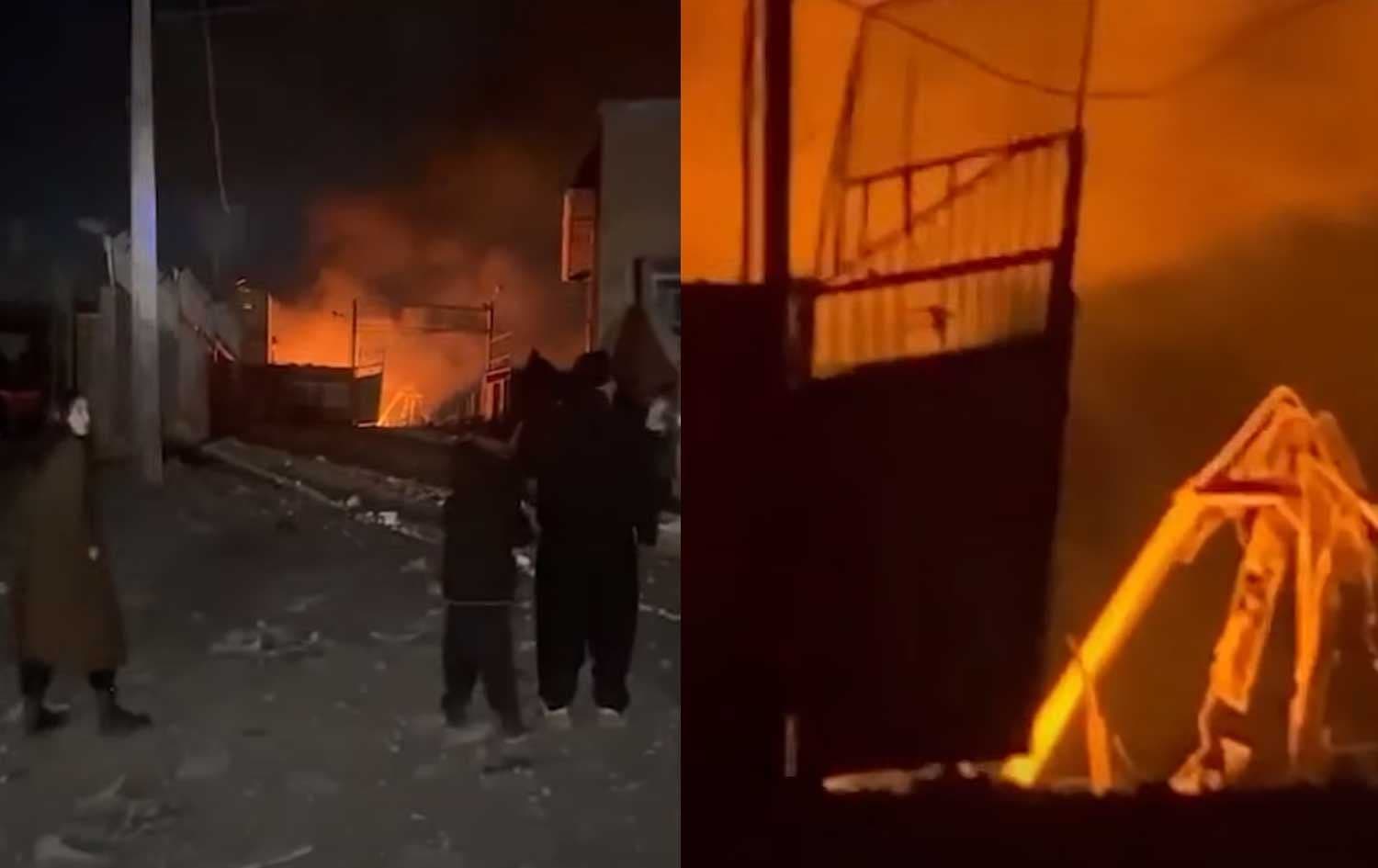 Aftermath of a bombardment in Rojhelat. 