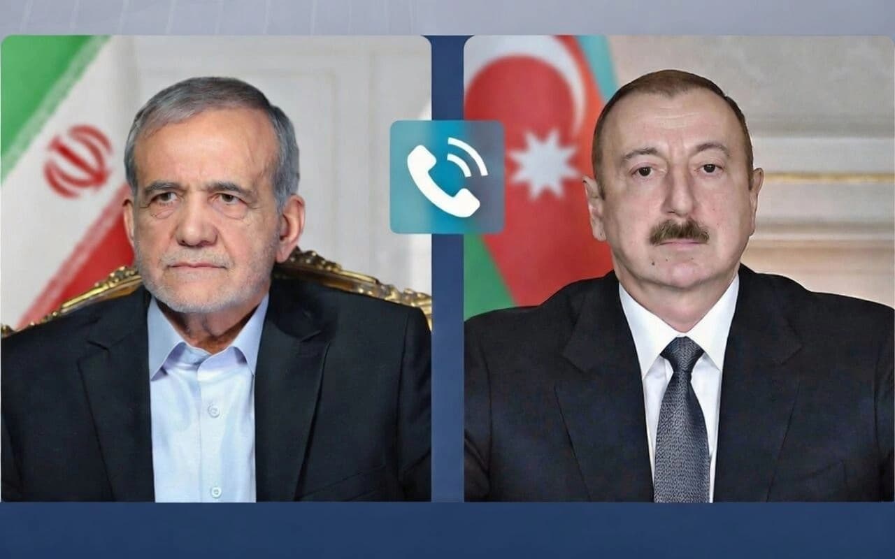 İran Cumhurbaşkanı Mesud Pezeşkiyan ile Azerbaycan Cumhurbaşkanı İlham Aliyev 