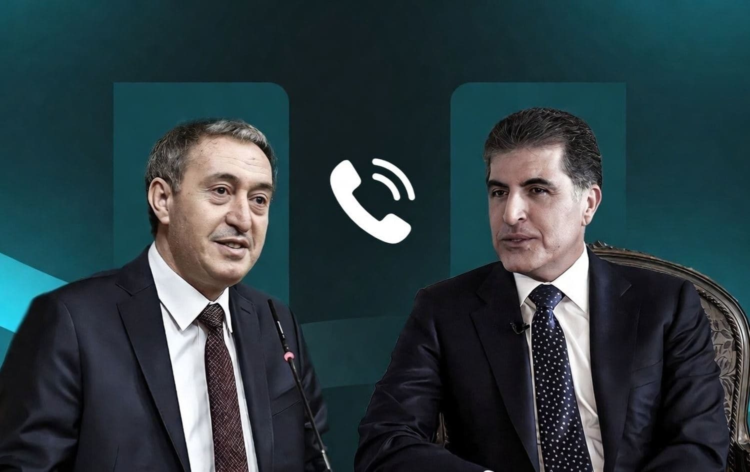 نێچیرڤان بارزانی، سەرۆکی هەرێمی کوردستان و تونجەر باکرهان، هاوسەرۆکی پارتی یەکسانی و دیموکراسی گەلان (دەم پارتی)