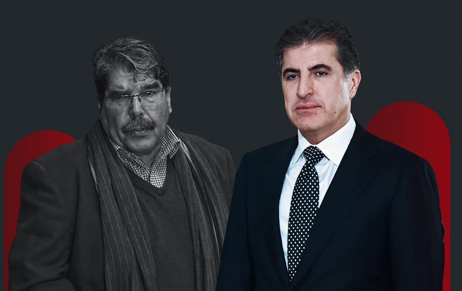 Salih Mislim û Nêçîrvan Barzanî / Wêne: Rûdaw Grafîk