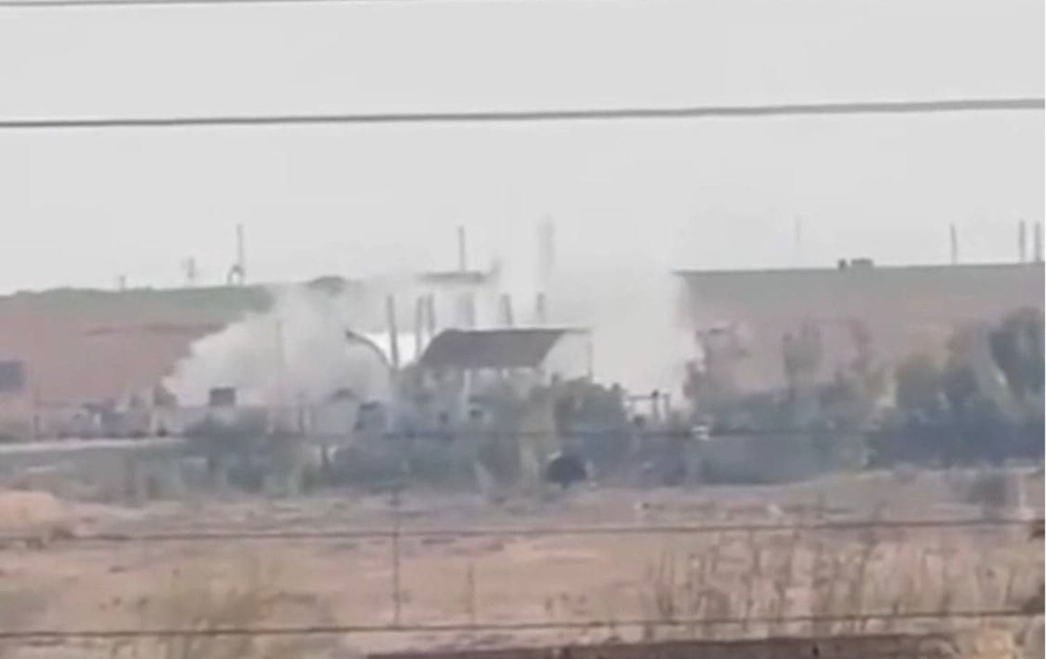 Footage shows smoke rising from a checkpoint in al-Qaim district, Anbar province, Iraq, on March 16, 2026. Photo: Screenshot / Submitted
