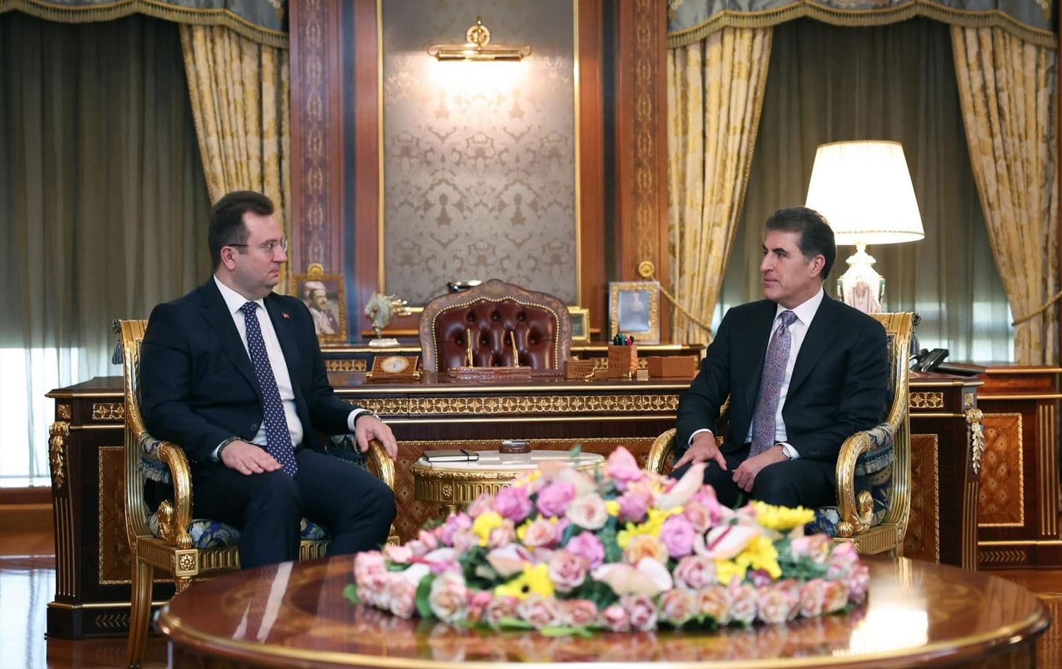 Kurdistan Region President Nechirvan Barzani, in a meeting with Turkish Consul General in Erbil Erman Topcu on March 18, 2026. Photo: Kurdistan Region Presidency