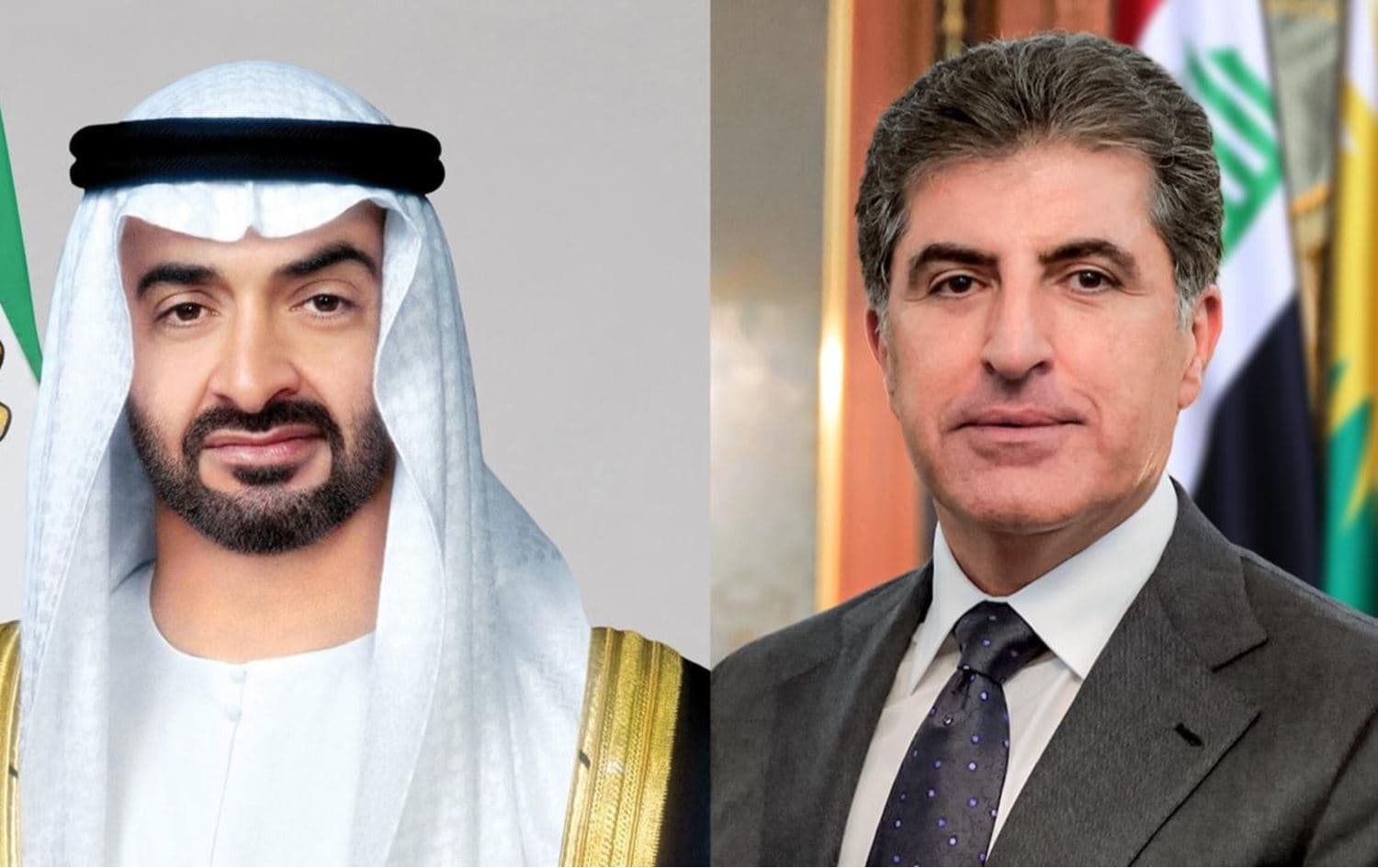 نێچیرڤان بارزانی، سەرۆکی هەرێمی کوردستان و  شێخ محەممەد بن زاید ئال نەهیان
