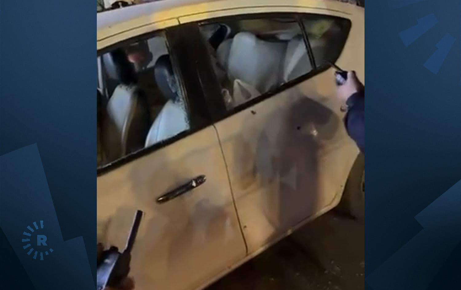 Otomobîleke ku bûye hedef / Wêne: Ajans
