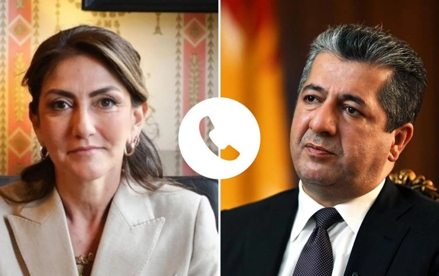 Dîlan Yeşîlgoz û Mesrûr Barzanî / Wêne: Rûdaw