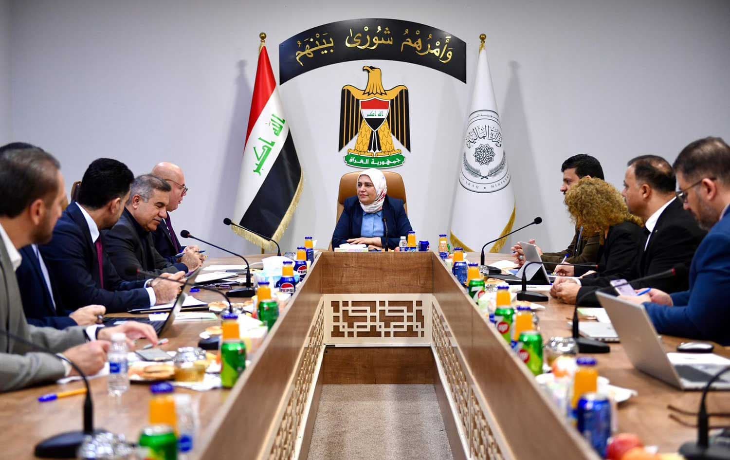 A high-level meeting takes place between the Iraqi Ministry of Finance and the Kurdistan Region's delegation on April 8, 2026. Photo: Ministry of Finance