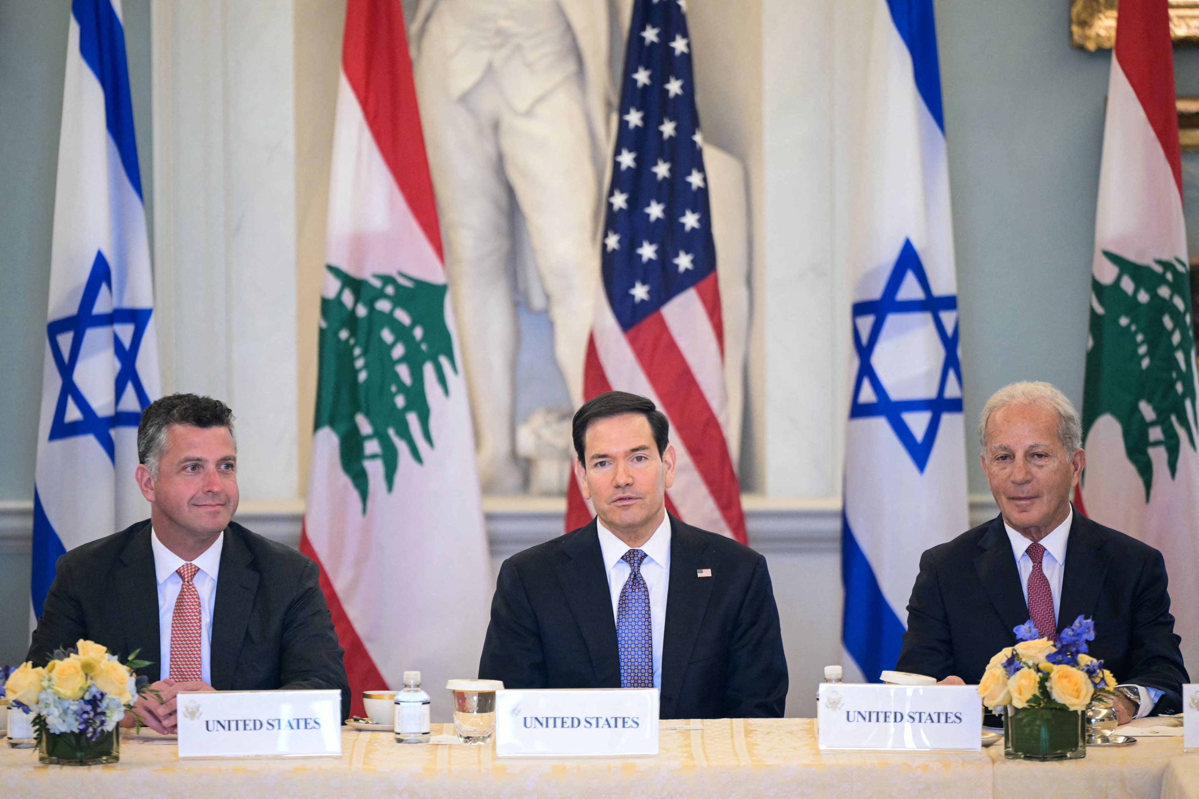  US-mediated talks between Lebanon and Israel at the State Department in Washington, DC, on April 14, 2026. Photo: AFP