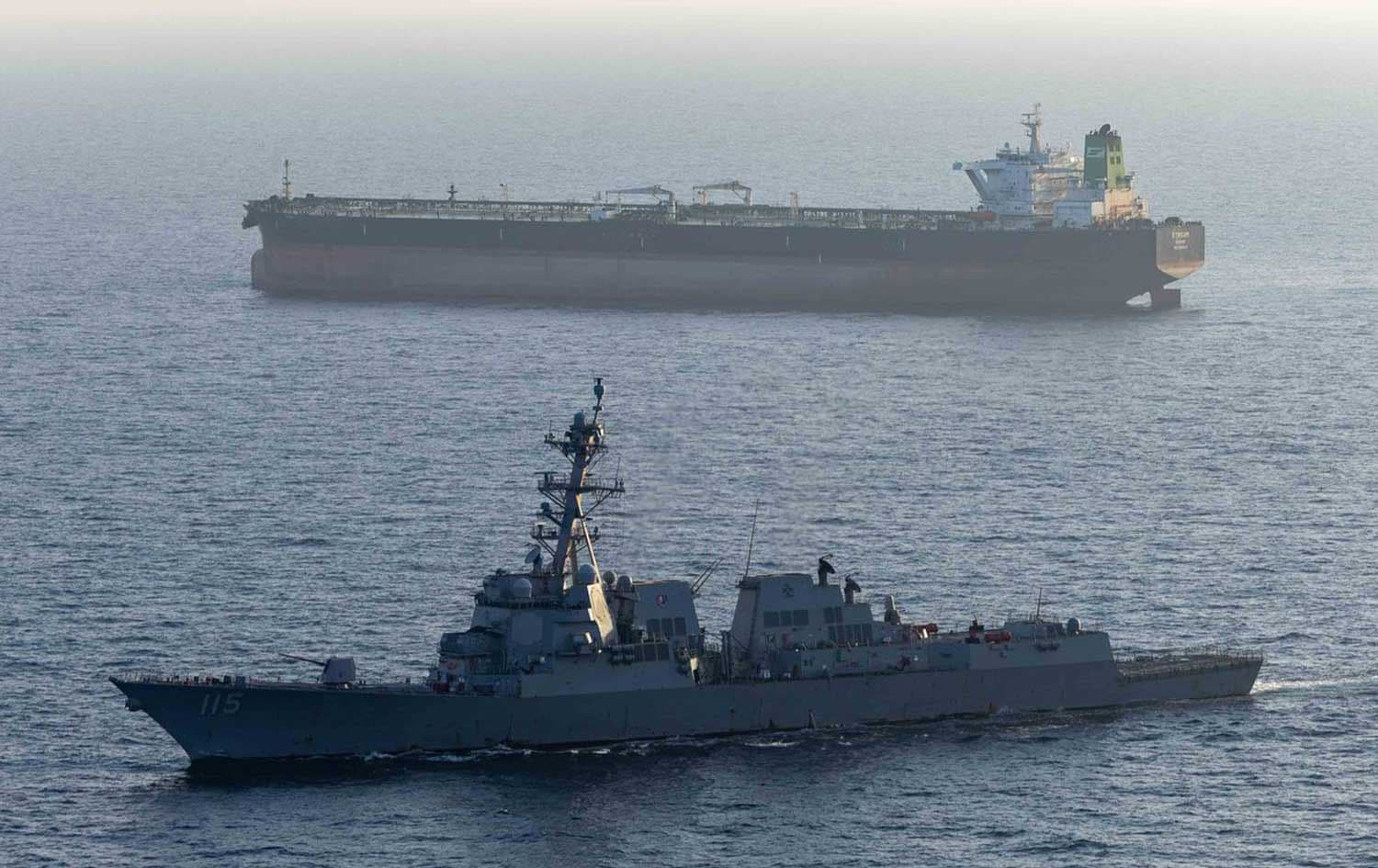 Guided-missile destroyer USS Rafael Peralta (DDG 115) enforces the US blockade of Iranian ports against M/T Stream after it attempted to sail to an Iranian port, April 26, 2026. Photo: CENTCOM/X