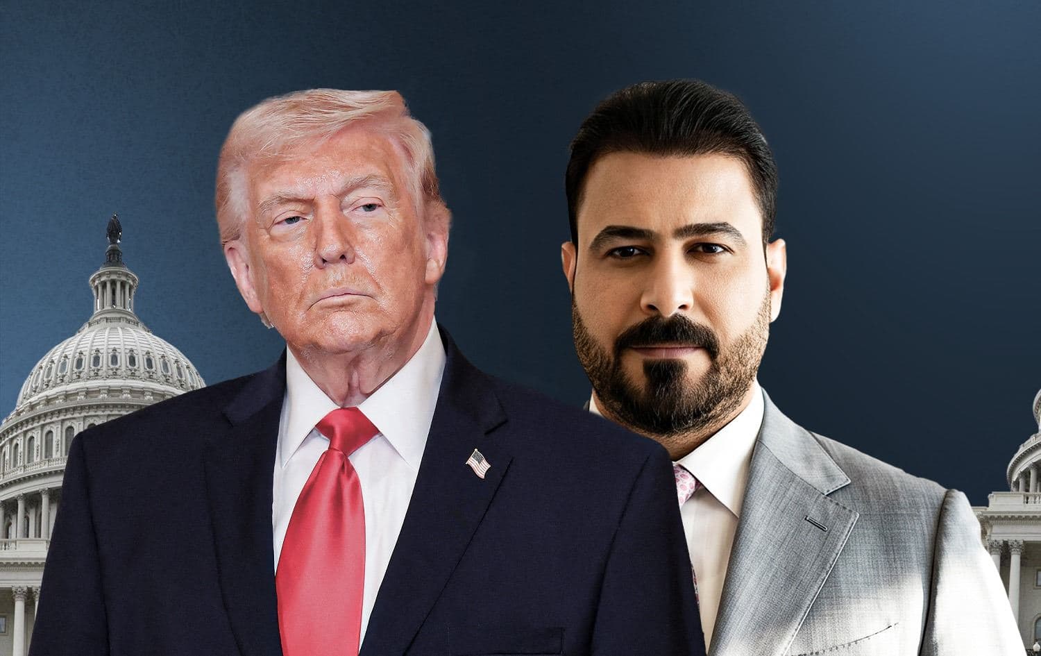 United States President Donald Trump (left) and Iraqi Prime Minister-designate Ali al-Zaidi. Graphic: Rudaw